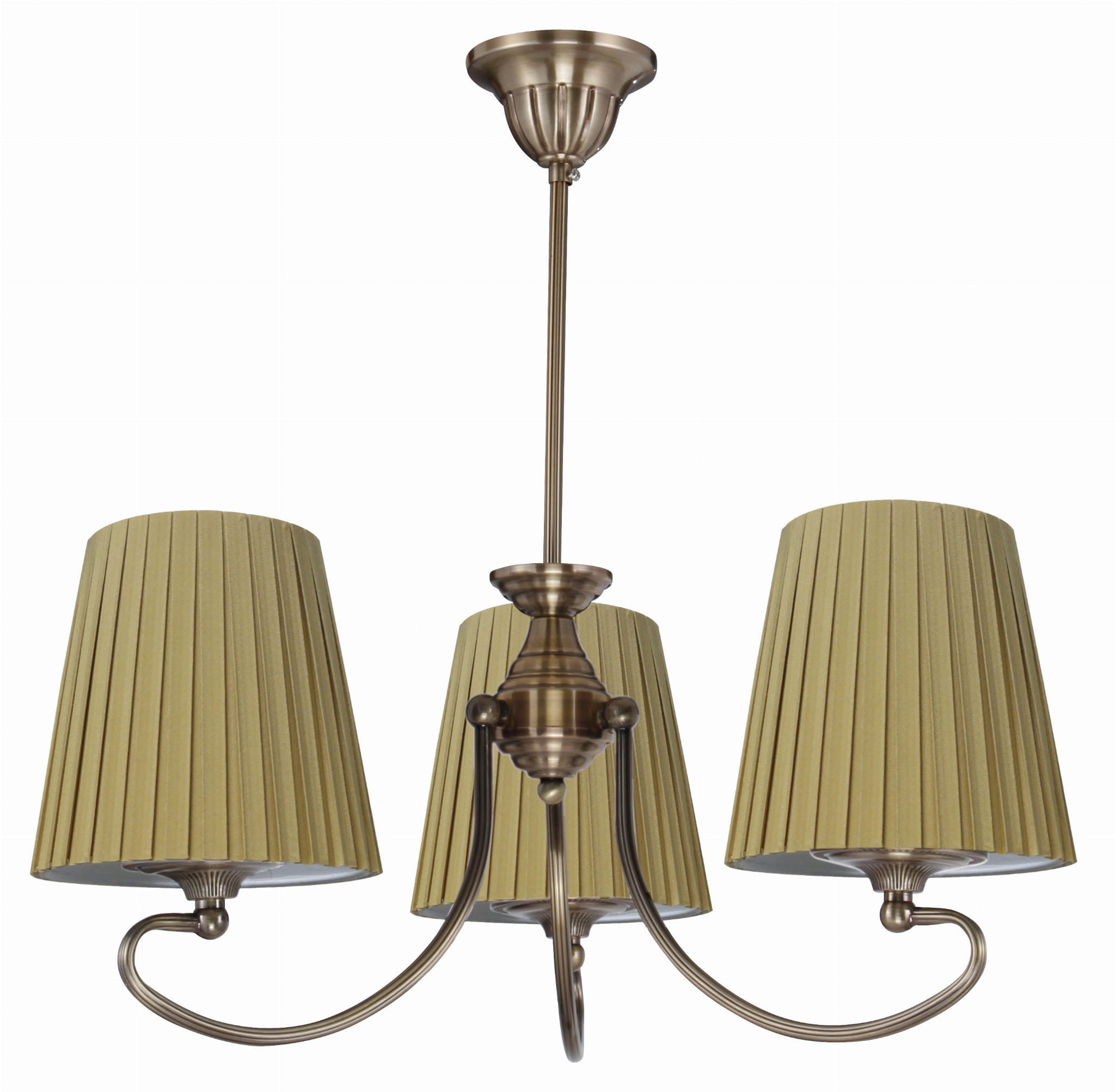 Lampa wisząca Mozart mosiądz-beżowa 3xE27x60W wym: 54 x 54 x 54 cm tkanina Candellux