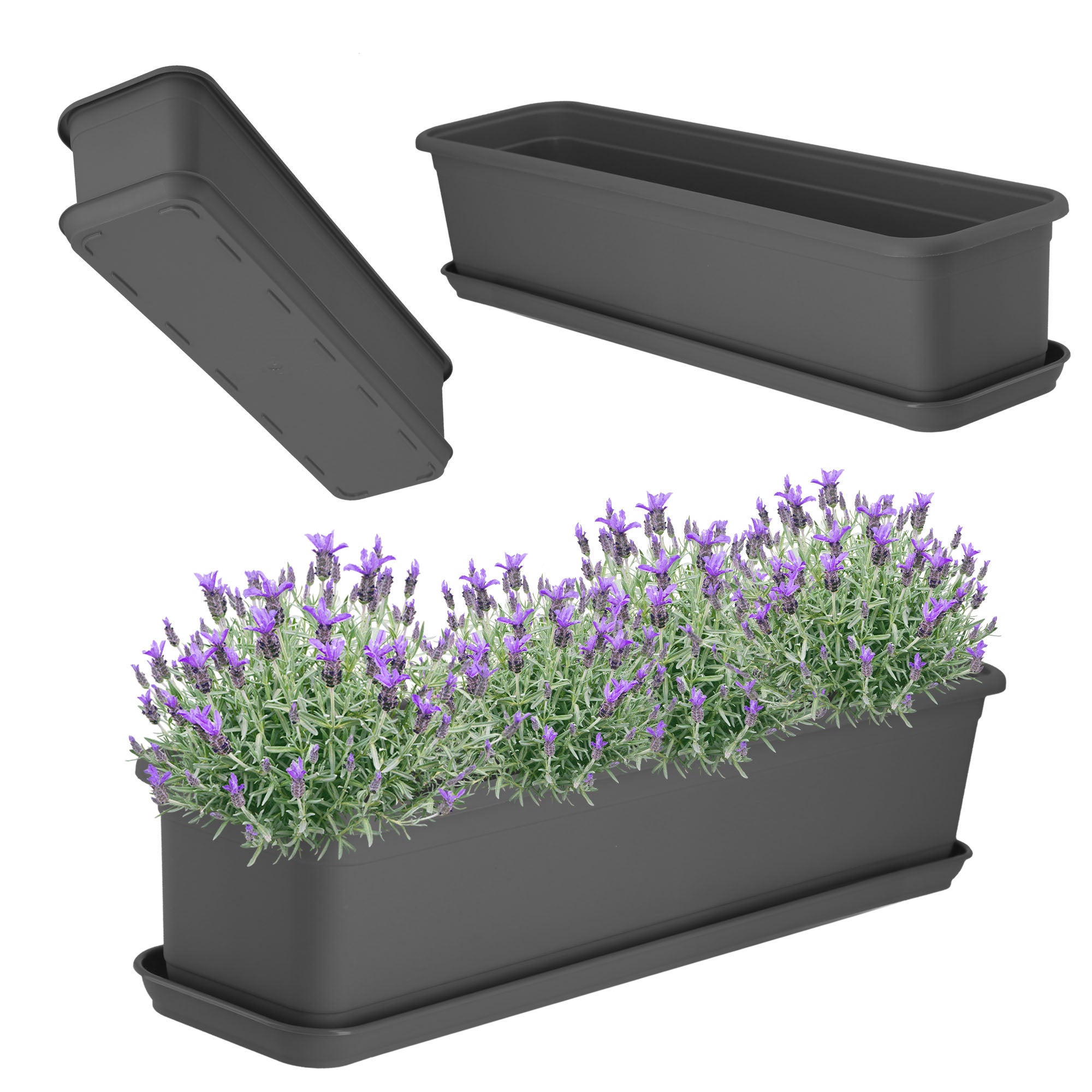 SKRZYNKA BALKONOWA 60cm DONICZKA DONICA NA KWIATY PODSTAWKA BALKON KWIETNIK