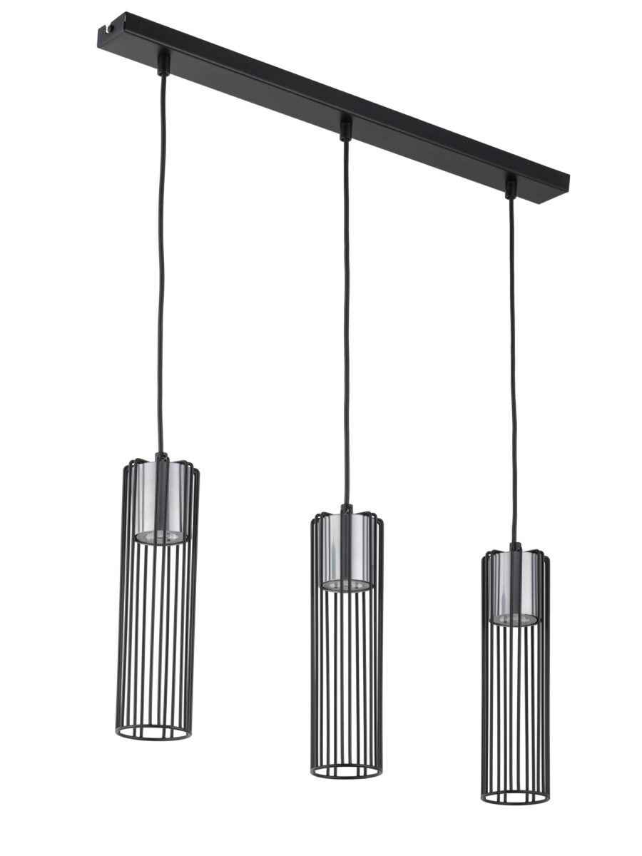 Lampa wisząca Fobia czarno-srebrna 3xGU10x25W dekoracyjna wym: 80 x 60 x 7,5 cm metal SIGMA