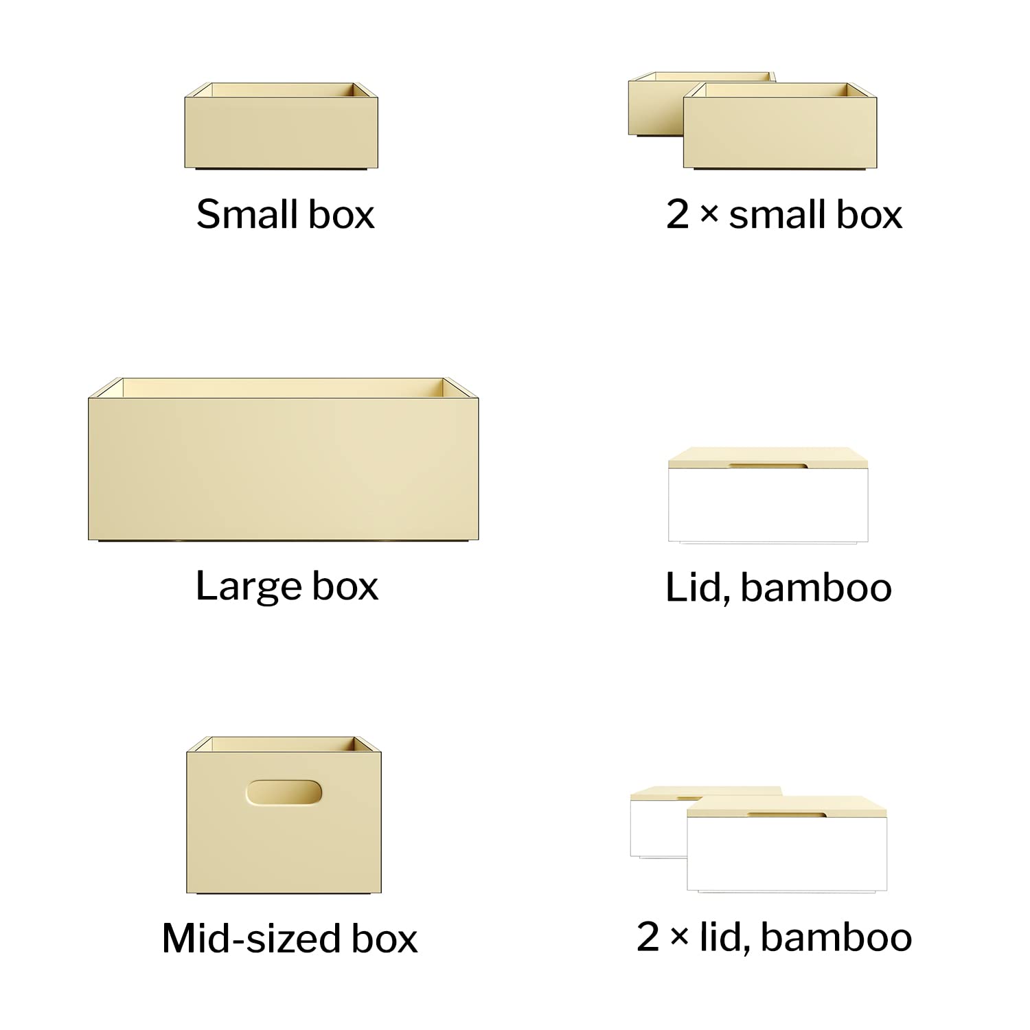 Coperchio In Bamb&ugrave; Per Scatola KD Essentials - Legno Sostenibile, Colore Naturale