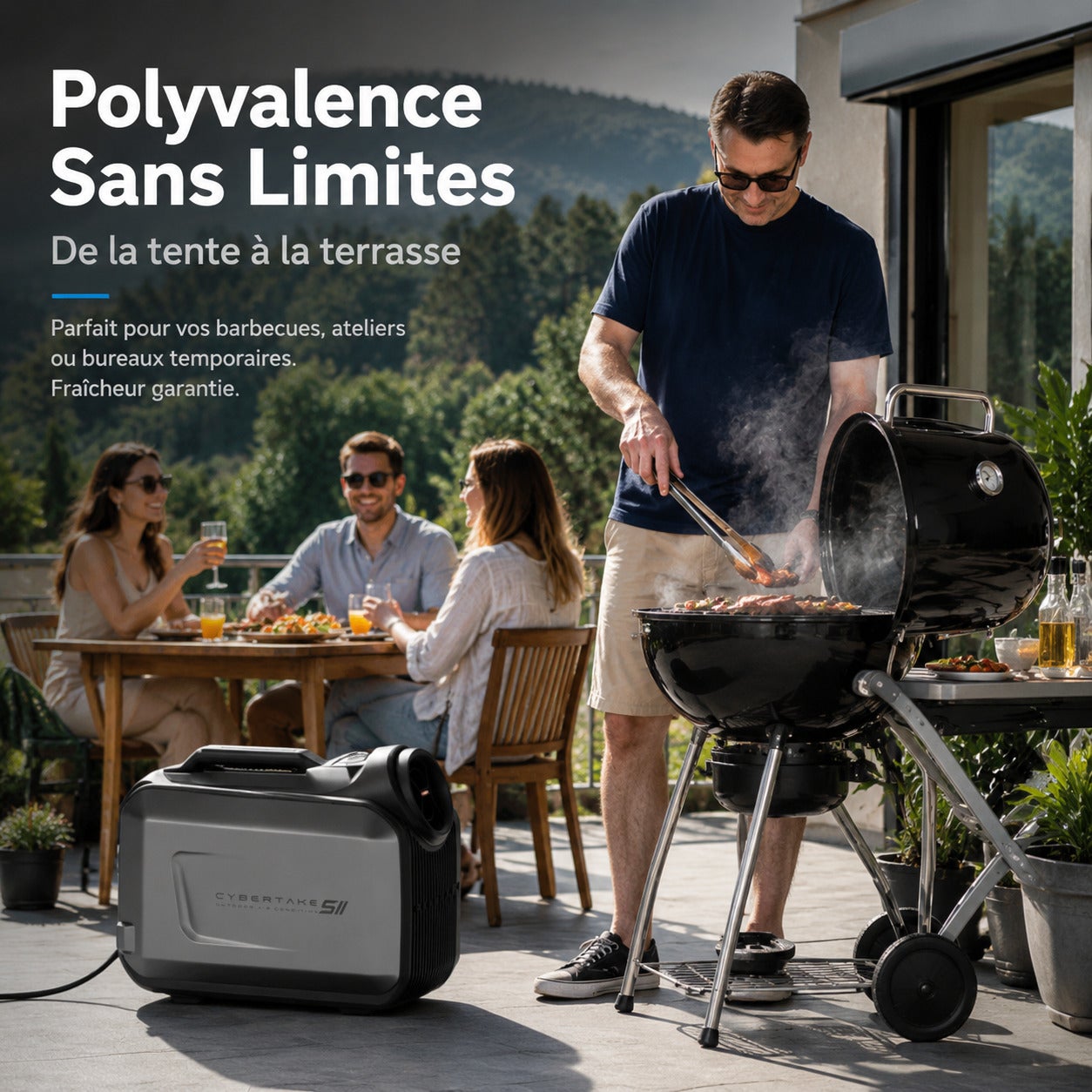 CYBERTAKE S2 Pro Climatiseur portable extérieur 5100/6100 BTU Froid/Chaud App WiFi IPX4 Camping - 4