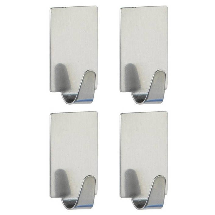 WENKO Ganci quadrato set 4 pezzi acciaio inossidabile