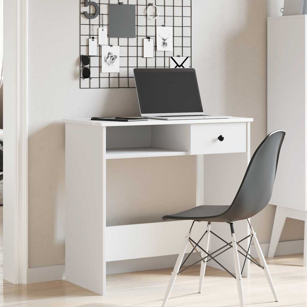 Bureau Blanc 80x40x75 cm Bois d'ingénierie vidaXL - 4