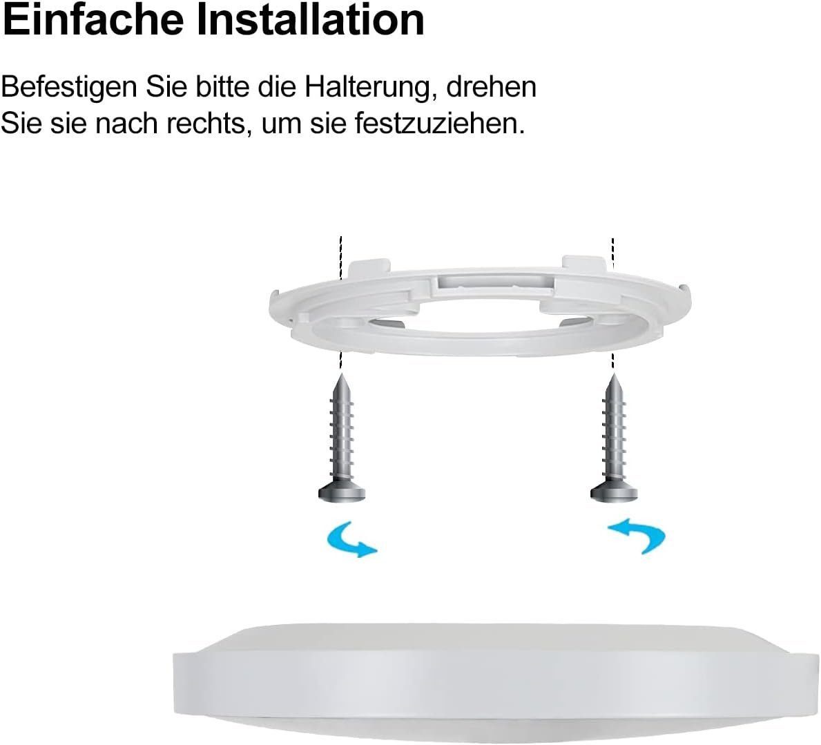 NETTLIFE Lámpara de Techo LED 28cm 30W Redonda IP44 Lámpara de Dormitorio Regulable para Sótano Lámpara de Pasillo de Baño con Control Remoto - 9