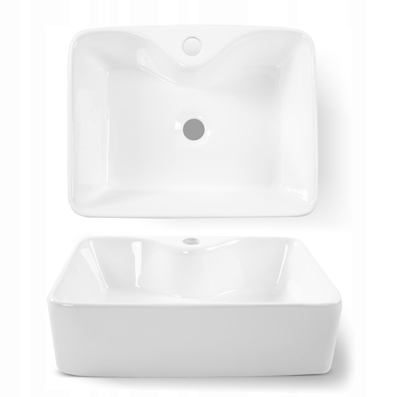 Umywalka Nablatowa KELLY 48cm prostokątna Ceramika Biała