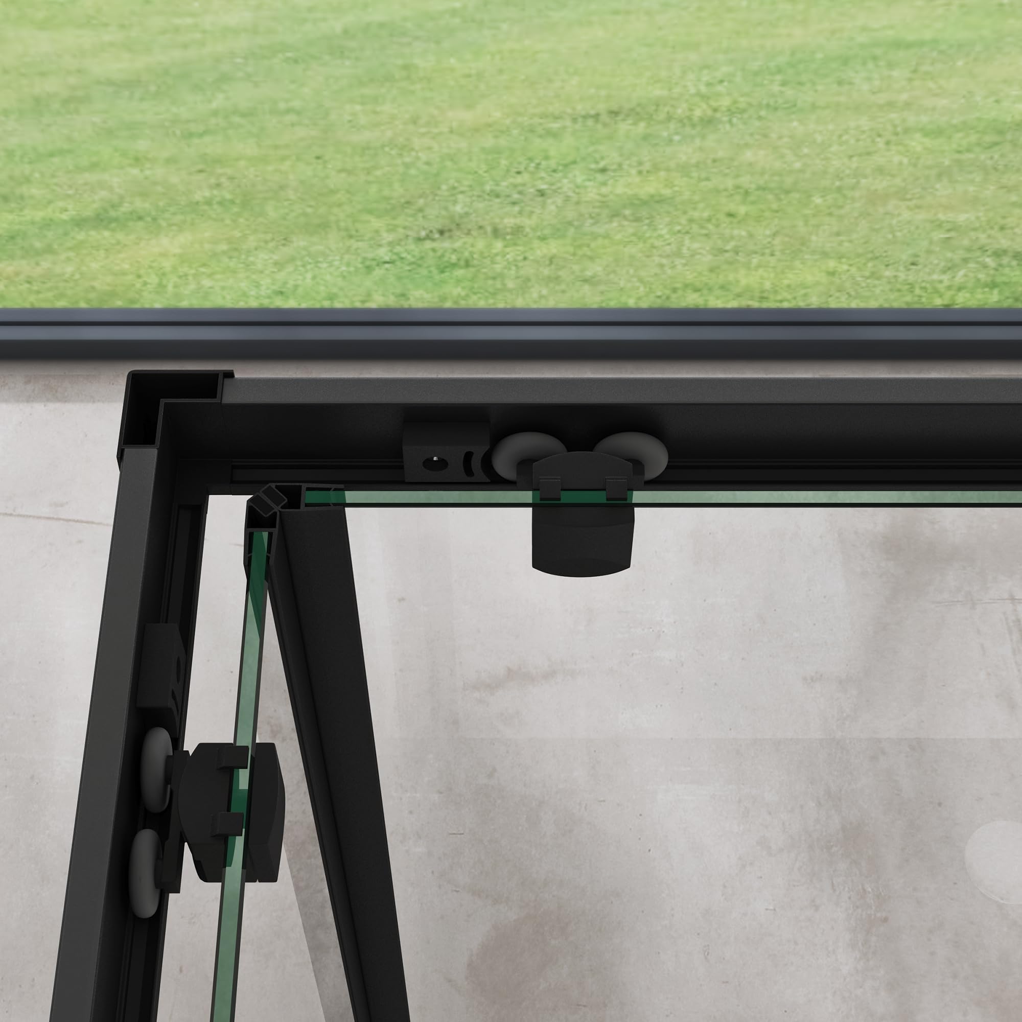 doporro Cabine de Douche Noir en Angle Transparent 80x120cm Paroi de Douche Portes Coulissantes avec Amortisseur Montage Réversible Ravenna16K-Plus - 3