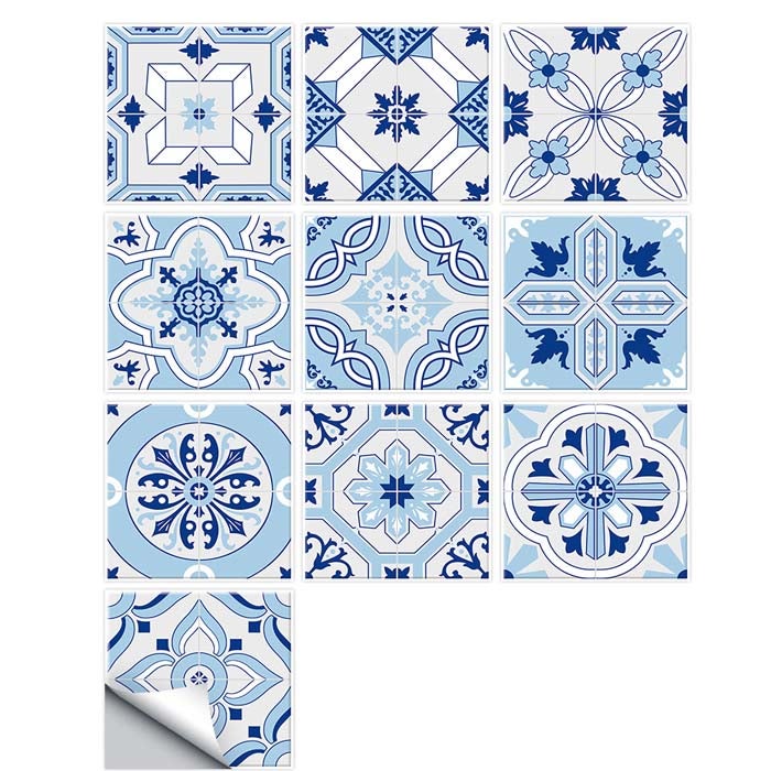 10 naklejek na płytki, imitujących płytki ceramiczne, idealnych do dekoracji łazienki, samoprzylepne naklejki ścienne