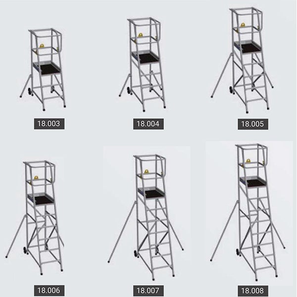 Plateforme 6 marches - Hauteur max. de travail 3.80m - 18.006 - 3