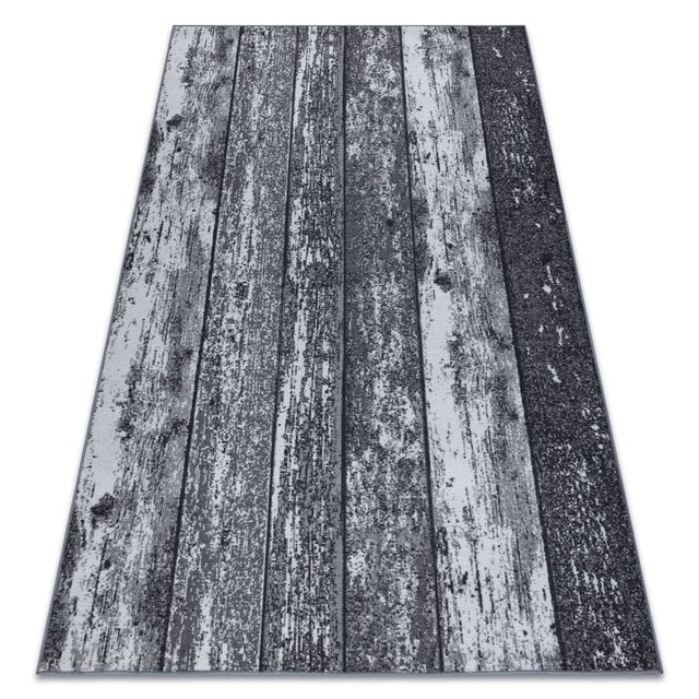 MOQUETTE antidérapant WOOD bois planche gris 200x550 cm