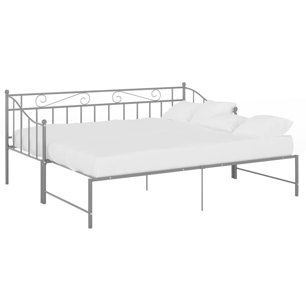 Sofa Rozsuwana Szara Rama Łóżka Rozsuwana Ze Stelażem Do Pokoju Sypialni Salonu 90x200 cm