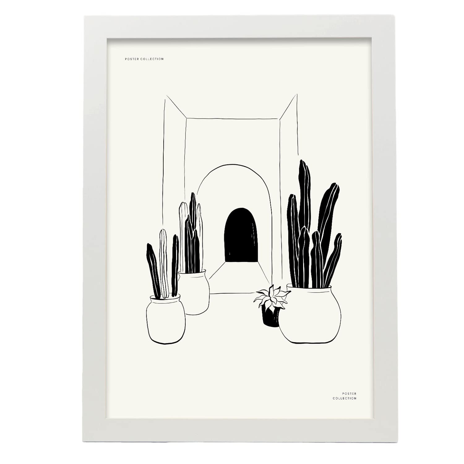 Nacnic póster pop art abstracto. entrada de cactus ilustraciones artísticas modernas para la decoración de interiores. con marco blanco - a3