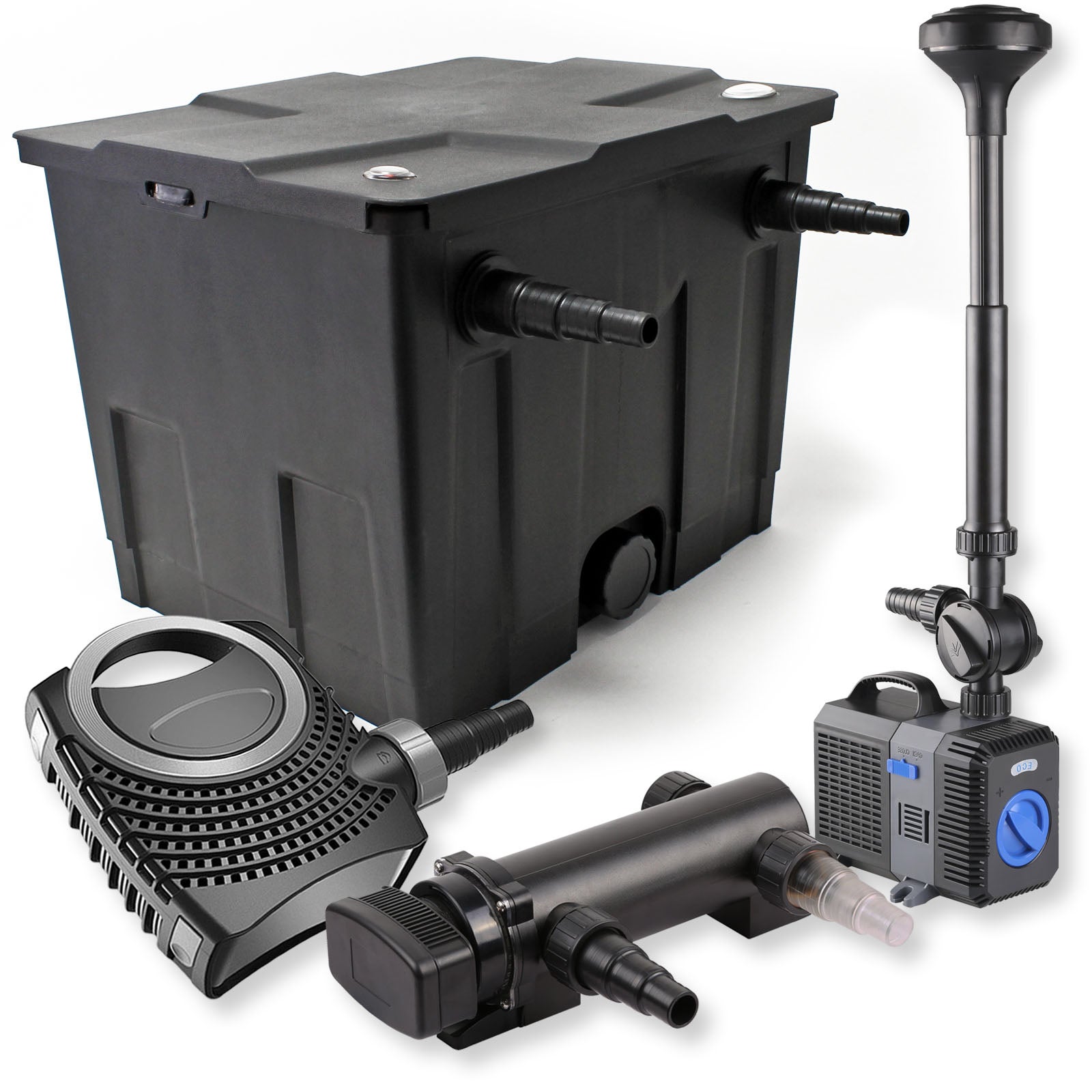 Set Filtro Laghetto 90000l Con UV 72W - Pompa 80W, Tubo 25m, Skimmer Per Laghetti Con Pesci - Foto 3