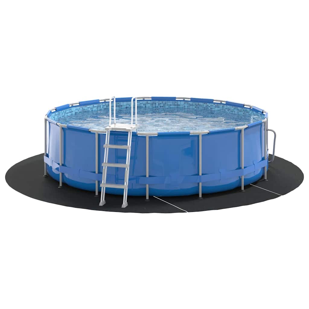 Maison Exclusive - Tapis de piscine Noir Ø 396 cm Tissu non tissé - 3