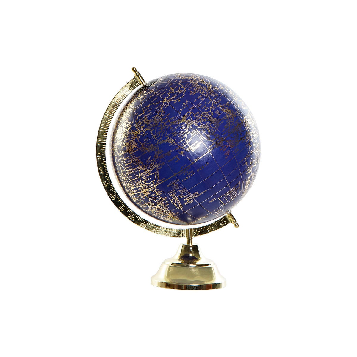 Globo terraqueo dkd home decor azul dorado metal (27 x 25 x 36 cm)