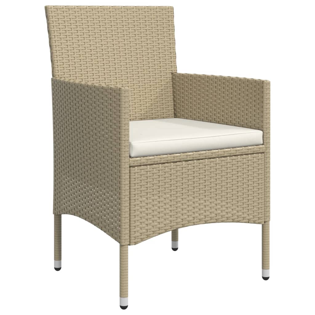 Cuscini per mobili da giardino per sala da pranzo 7 pezzi beige/nero 02_0014620 - 3