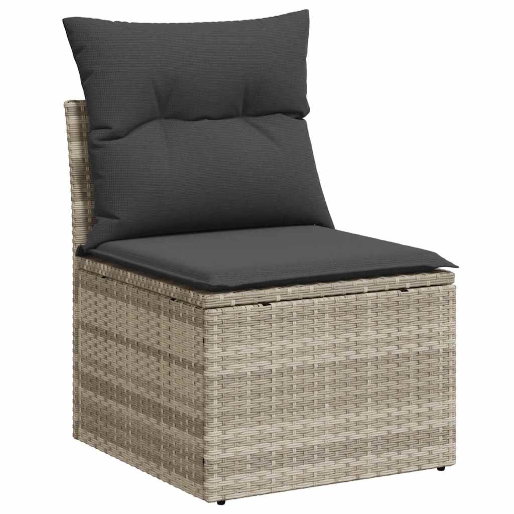 2 pcs conjunto sofás de jardim | Conjunto lounge de jardim c/ almofadões acácia e vime PE CFW98867 - 4