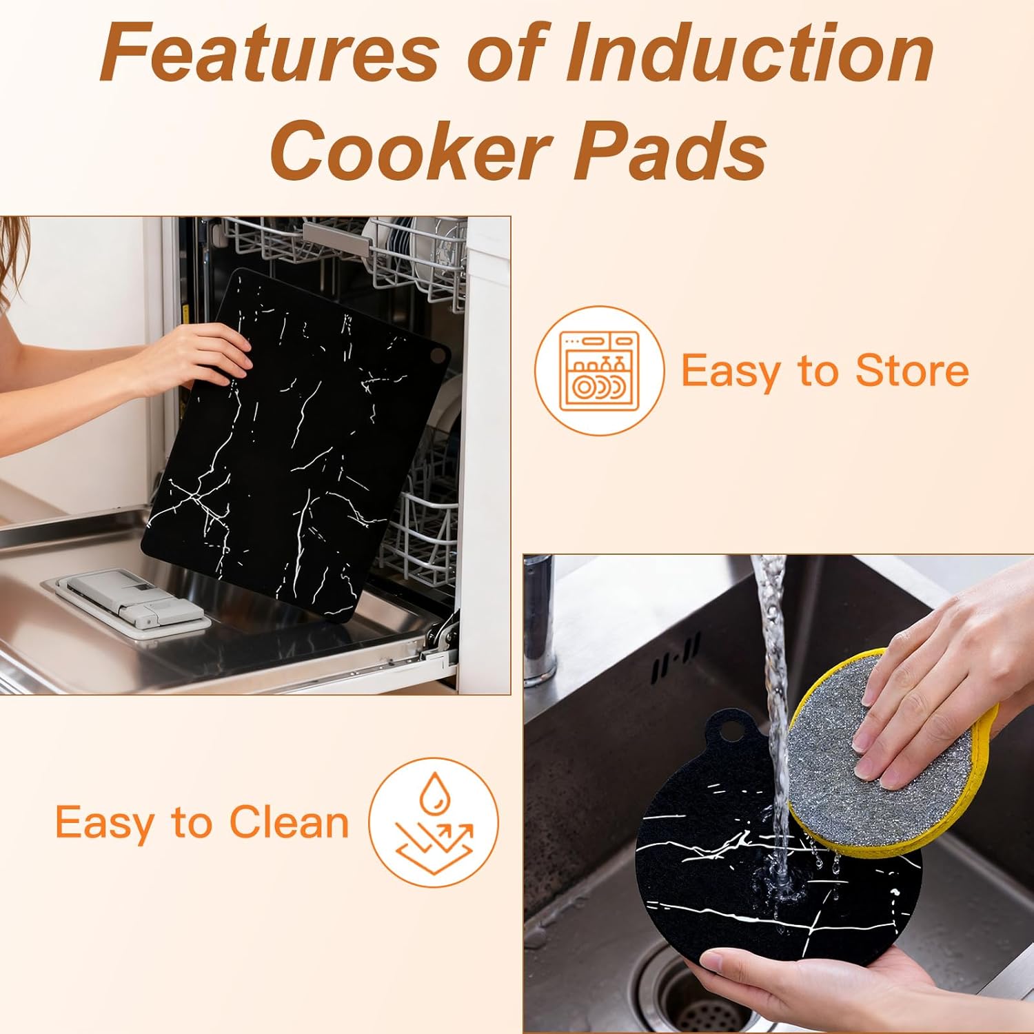 9 Pièces Protection Plaque Induction, Protege Plaque Induction, Protege Plaque de Cuisson, Tapis en Silicone pour Cuisine, Protection Plan de Travail - 6