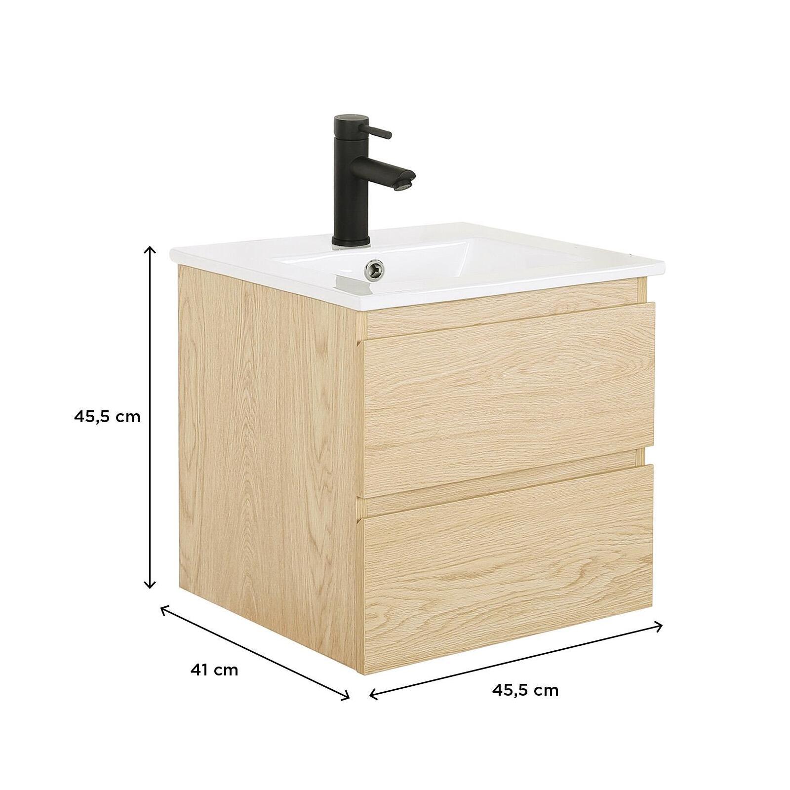 Meuble vasque SORRENTO suspendu 45cm avec plan céramique - 3