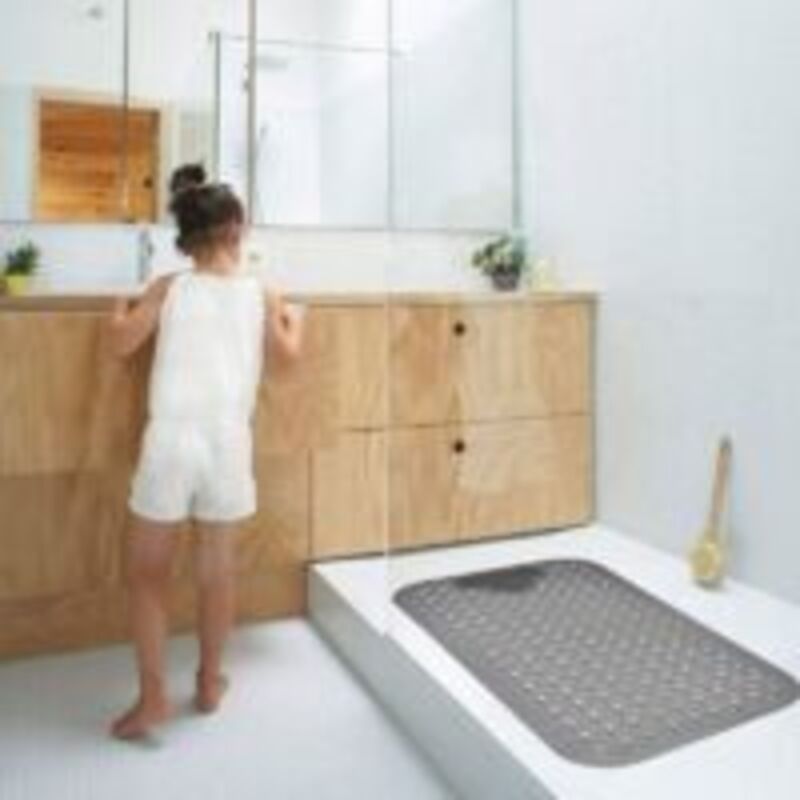 Tapis de douche antidérapant avec ventouses et trous d'évacuation, tapis de douche avec coussins de massage, grand tapis de douche pour la salle - 2