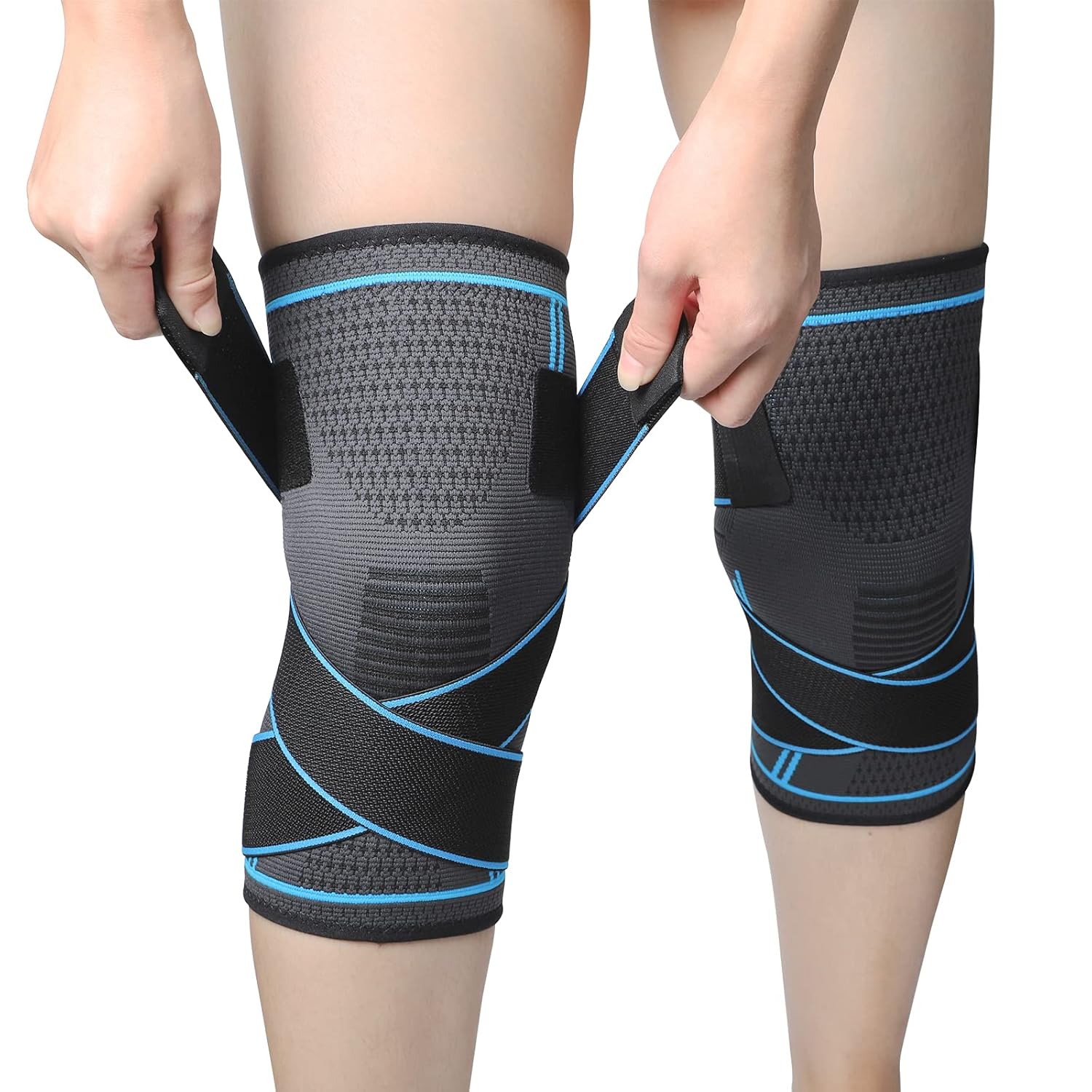 TUTORE DI COMPRESSIONE elastico extra lungo per ginocchio supporto elastico ginocchio5669 EUR 6