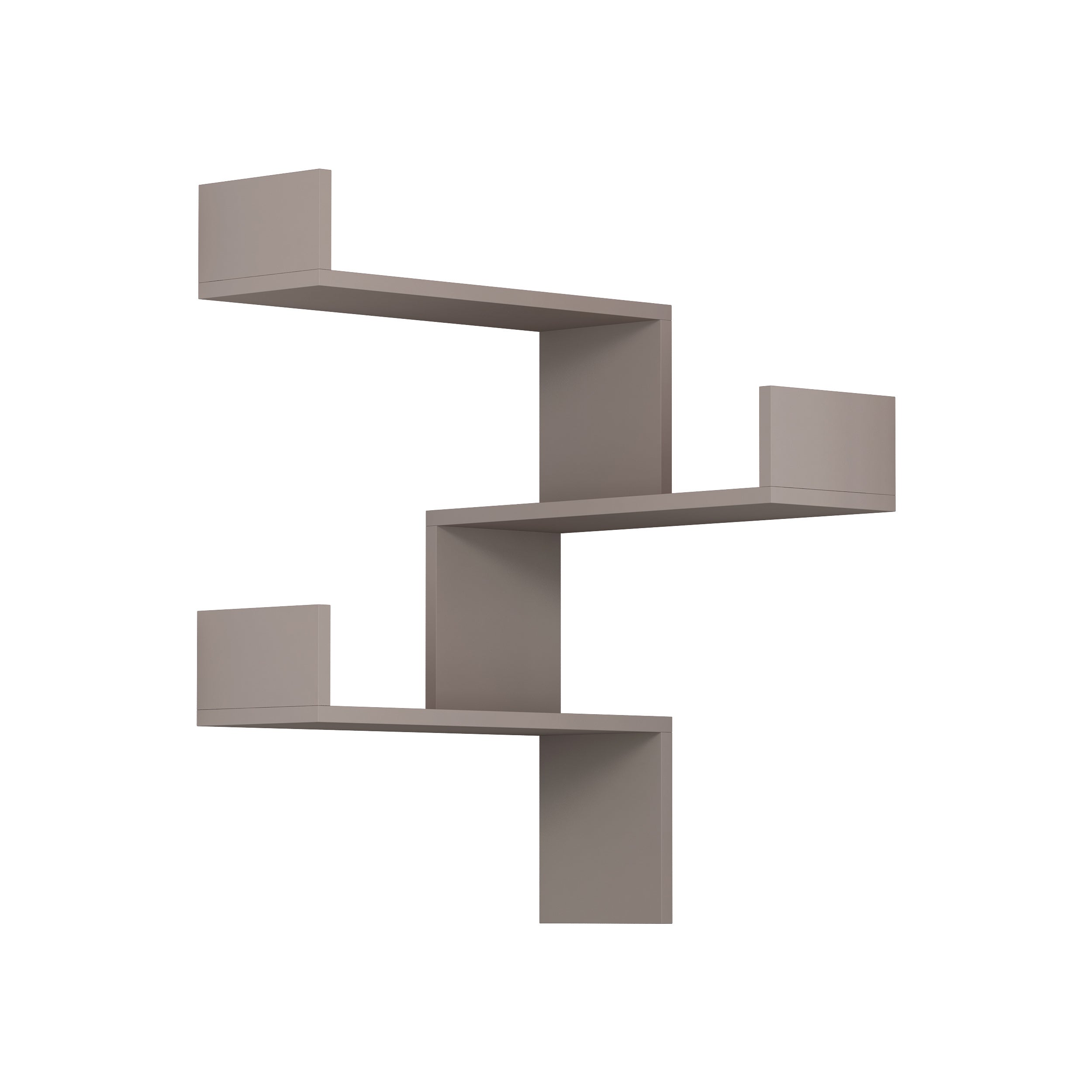 Decortie Luksa Etagère murale moderne Bibliothèque murale Coin Zigzag Design Mocha Grey 60cm - 2