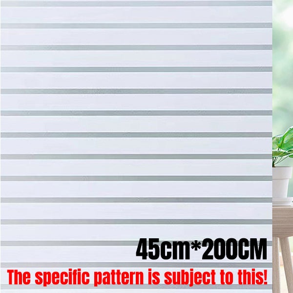 Film de fenêtre givré électrostatique 45cm x 200CM, film isolant en verre anti-regard, transmettant la lumière et opaque, motif rayé