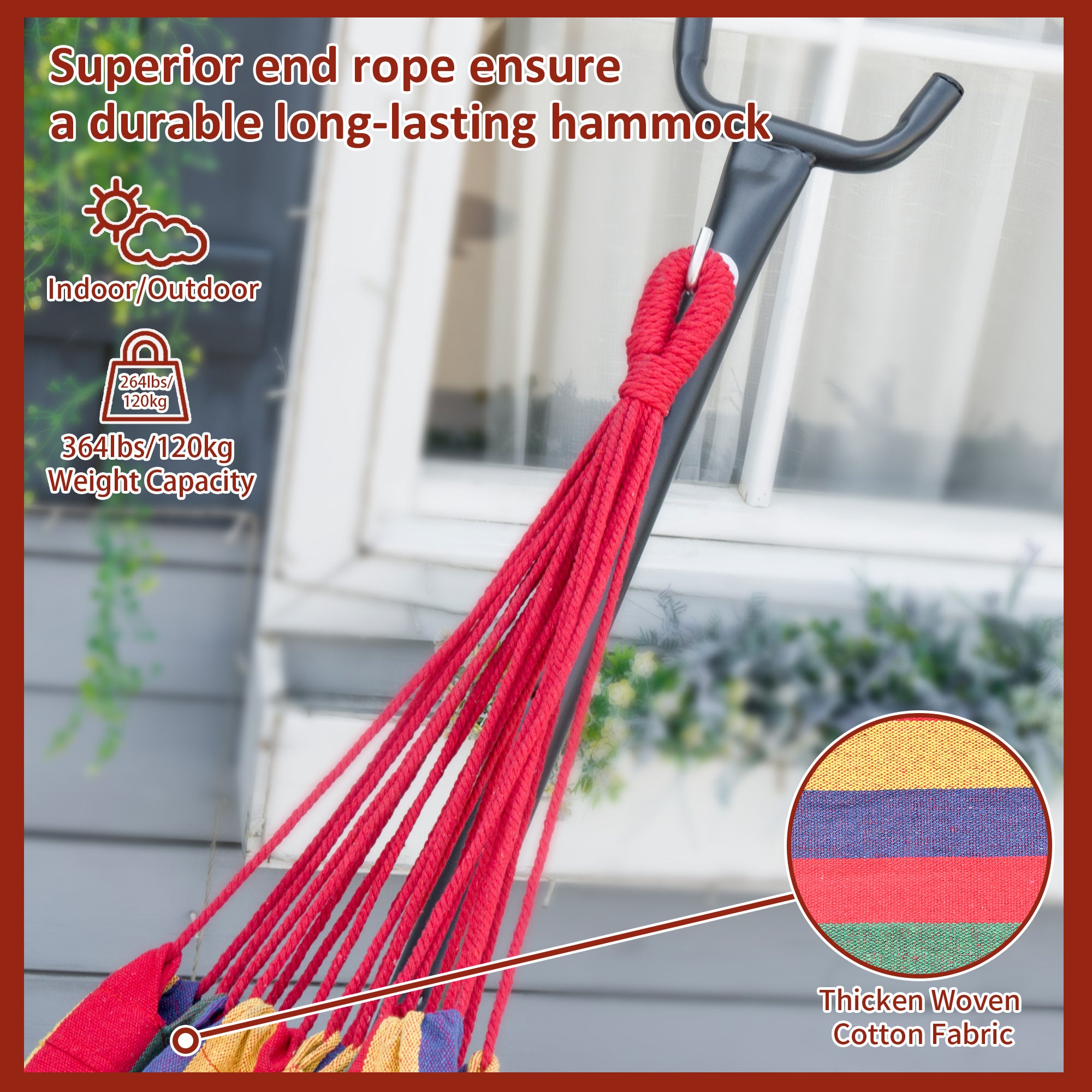 Rede com suporte Outsunny multicolor 285x118x110 cm - 5