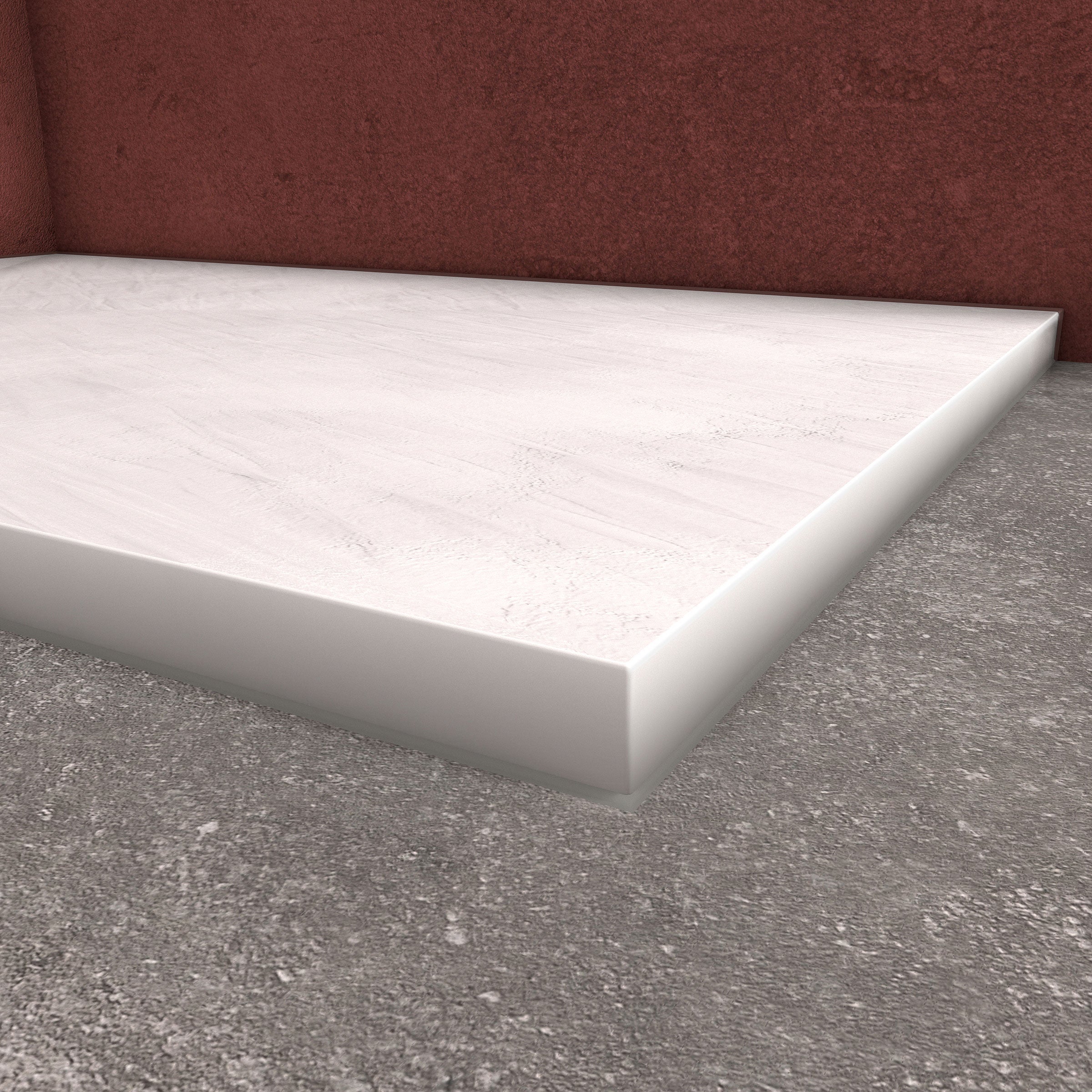 Receveur de douche Blanc Effet Pierre 90x140 cm et Grille décor Linéaire en Inox - 6