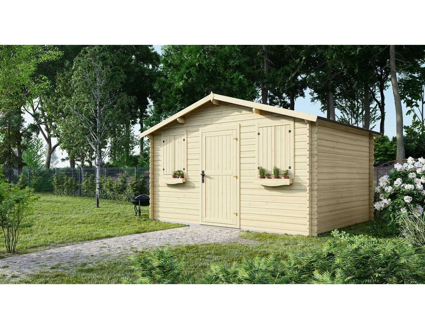 Domek ogrodowy ALTANKA 12 m2 - 4x3 m - 28 mm, drewniany, DOM337, 1 szt.