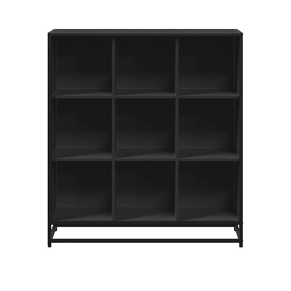 Biblioteczka vidaXL drewno inżynieryjne i metal czarny 9 stabilnych przegród