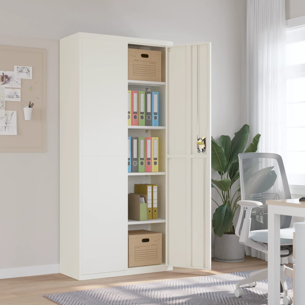 Vidaxl Armario Archivador De Acero 90X40x200 Cm Blanco , Leroy Merlin
