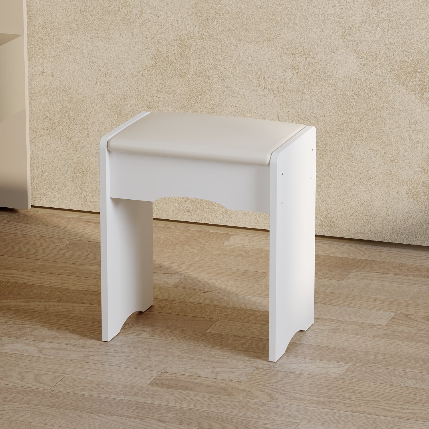 Coiffeuse avec miroir en MDF Blanc H. 143.0 x l. 80.0 x P. 40.0 cm - 7