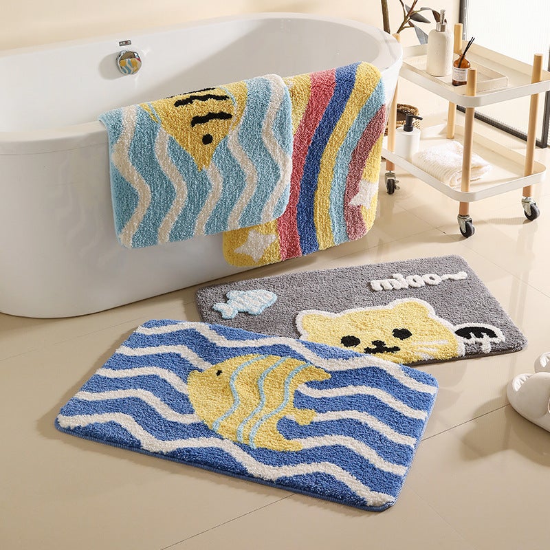60*40cm Tapis de bain, joli tapis de douche, très absorbant, antidérapant, convient aux baignoires, salles de douche et salles de bains - 2