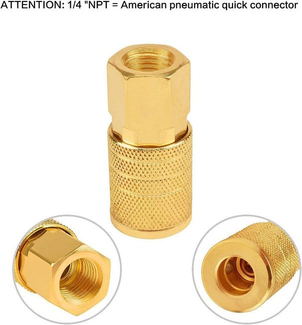 Connettore Rapido Per Aria Compressa 1/4" NPT - In Ottone, Per Compressori E Attrezzi Pneumatici - Foto 1