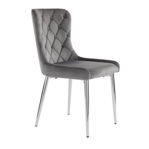 Set di sedie per sala da pranzo in velluto, gambe in legno, beige, 2 pz