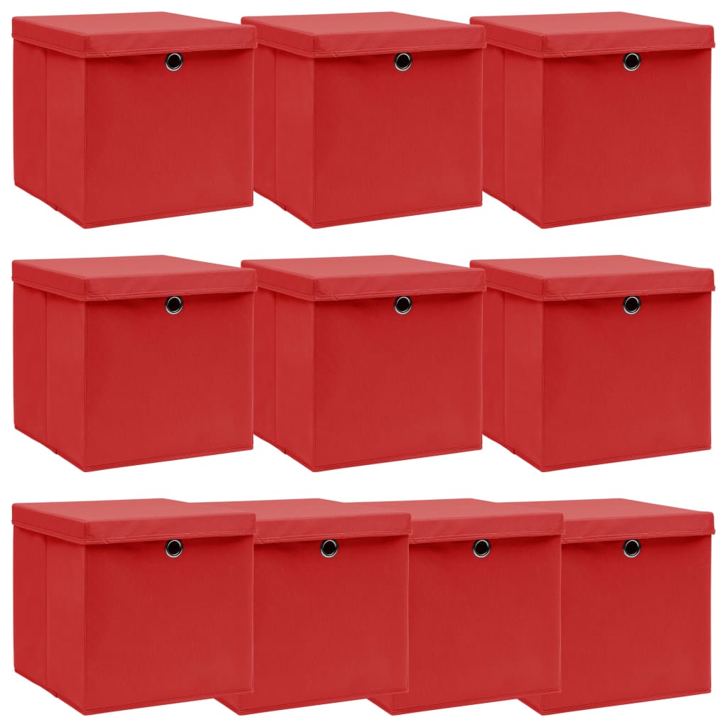 Boîtes de rangement | Coffre de rangement et couvercles 10 pcs Rouge ...