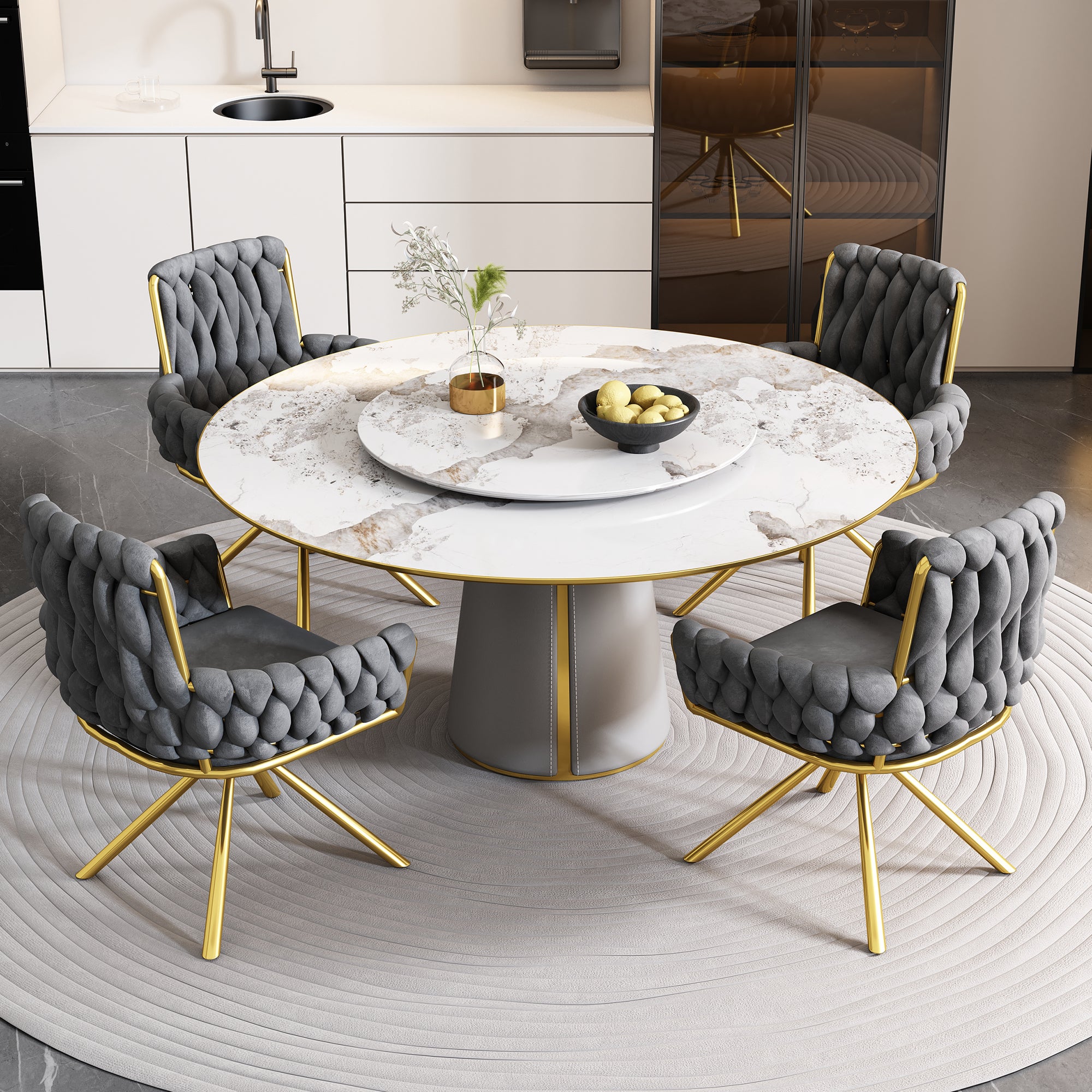 Sedia Andrea, Bianco, Set Da 2 Sedie, Sedie In Ecopelle, Gambe Legno