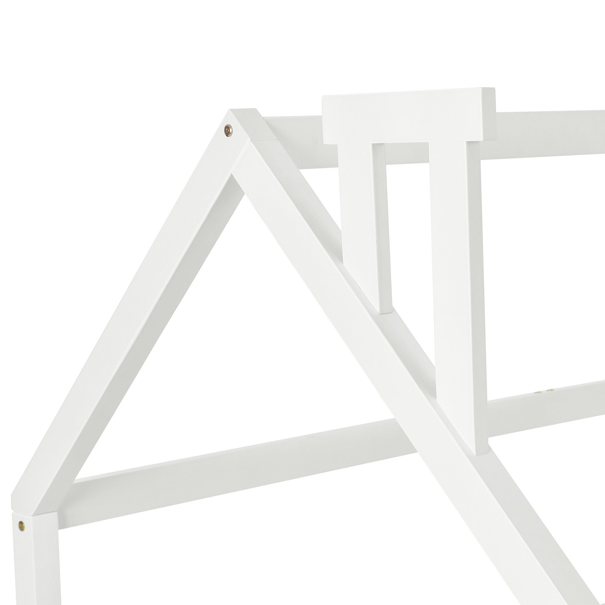 Lit cabane enfant 90 x 200 cm, Montessori lit en maison avec protection anti-chute, Lit d'enfant en bois, blanc (sans matelas) - 6
