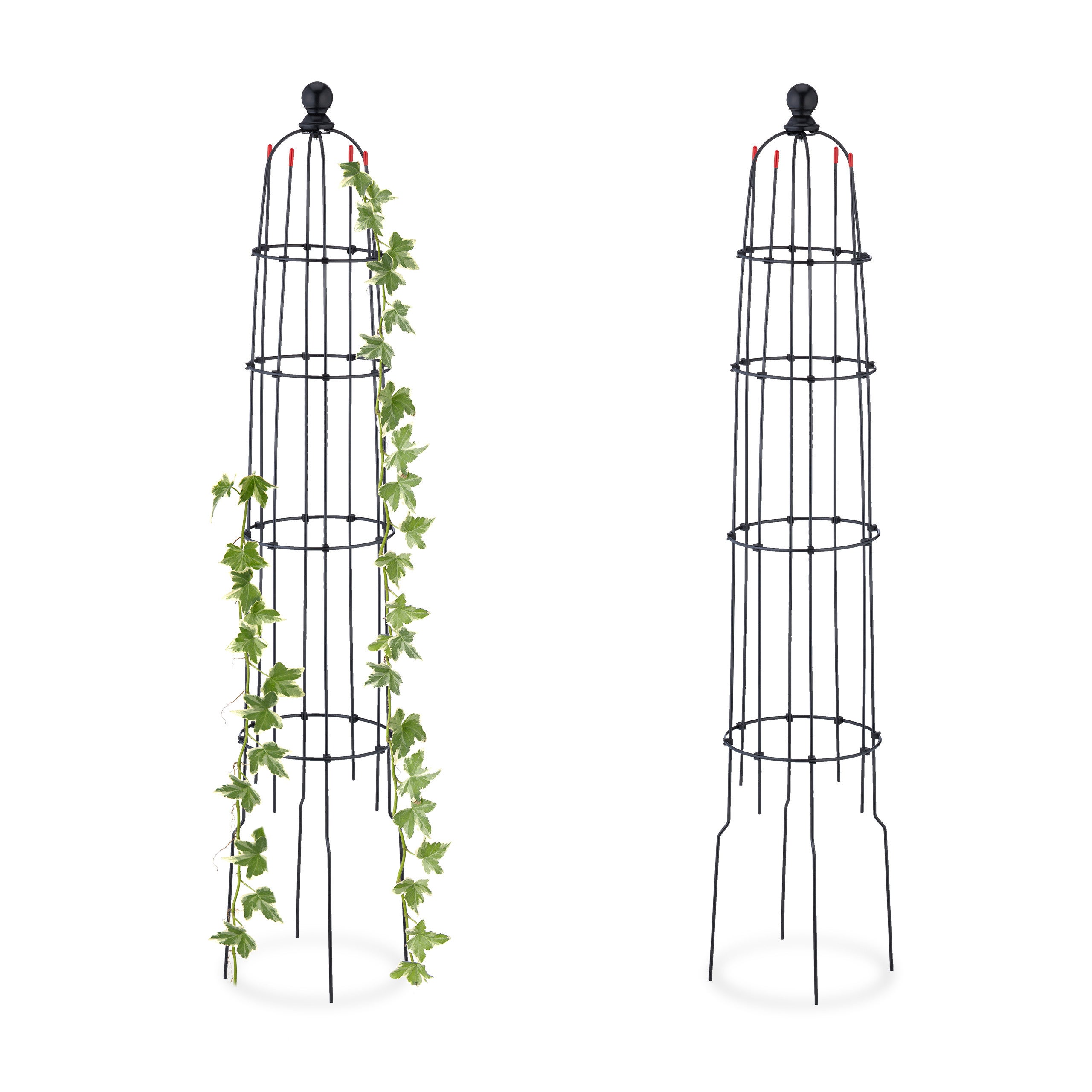 Relaxdays Grigliati per Rampicanti, Set da 2, Supporti in Metallo per