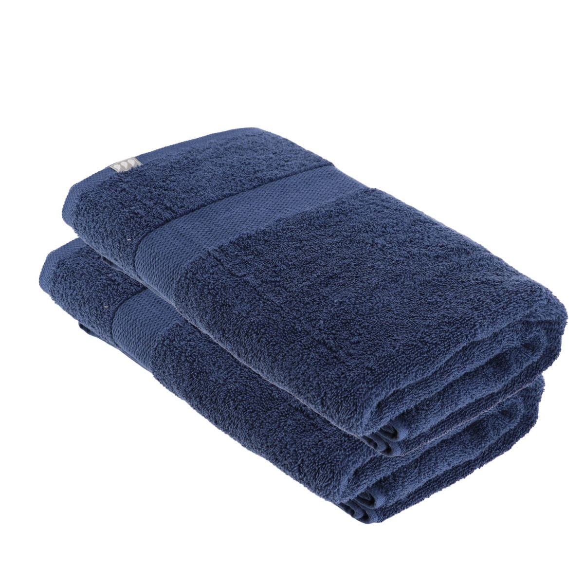 Lot De 2 Serviettes De Bain Luxe 100% Coton Égyptien - 100x150 Cm - 800 G/m² - Couleur Crème
