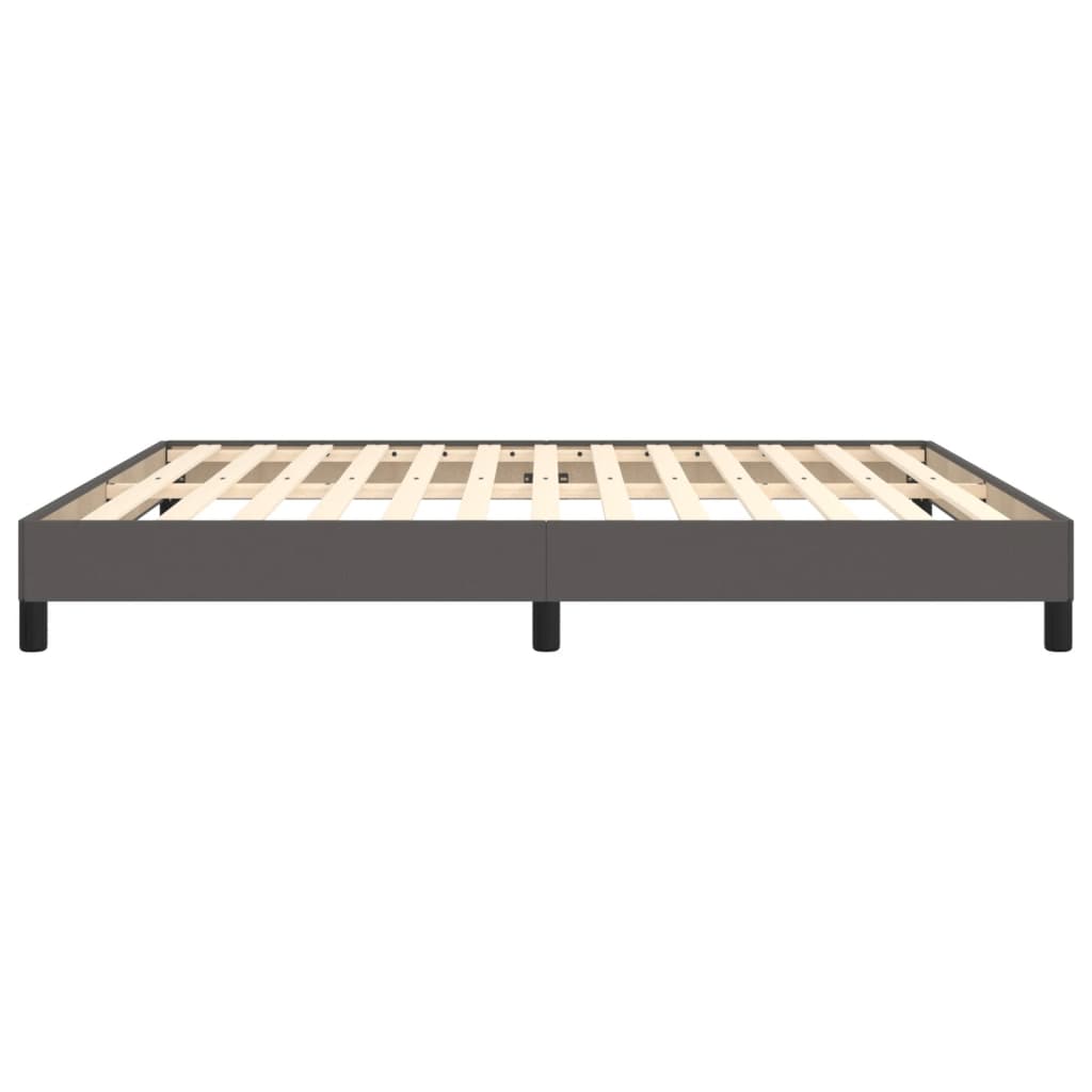 Cadre de lit sans matelas, gris, 160 x 200 cm, similicuir - 6