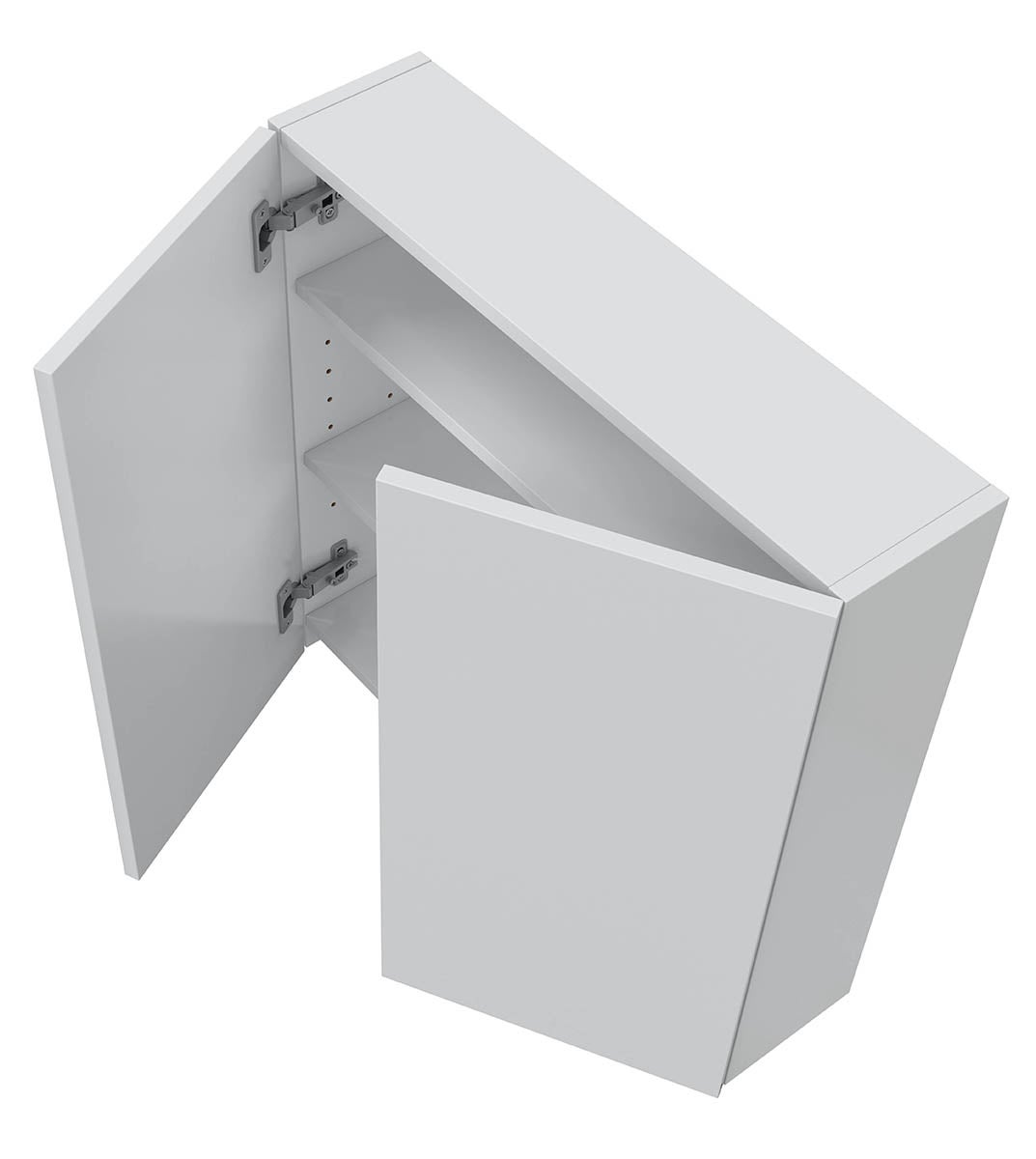 Armoire suspendue de salle de bain 60 cm avec 2 portes coloris blanc - Longueur 60 x Profondeur 16 x Hauteur 60 cm - 3