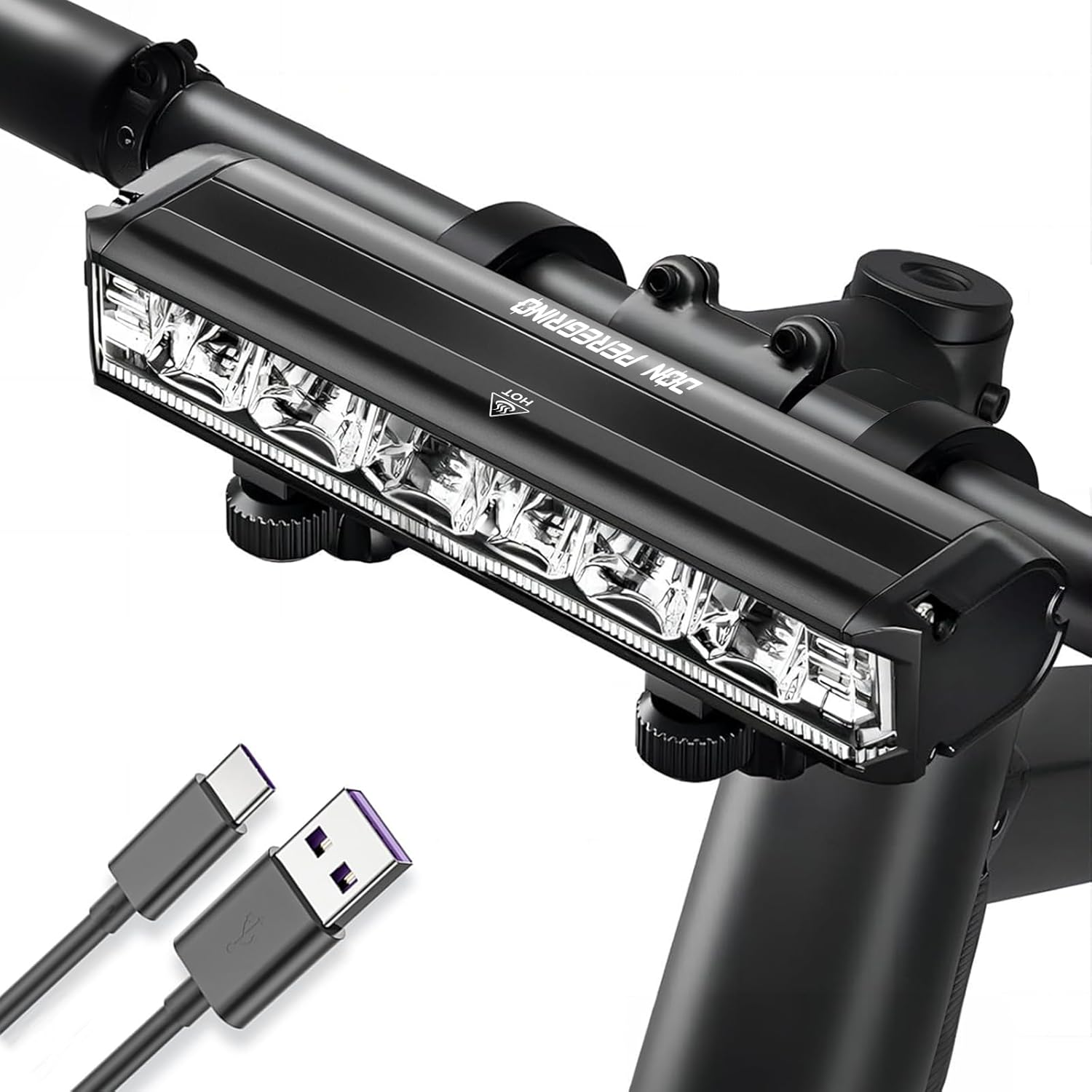 Milool Lumiere Velo 2600 Lumens USB C Rechargeable 8000mah Eclairage Velo 5 LEDs 4 Modes De Foudre Lampe Velo Meilleure Lumière Vélo En Aluminium Imperméable à L'eau Pour La Conduite De Nuit