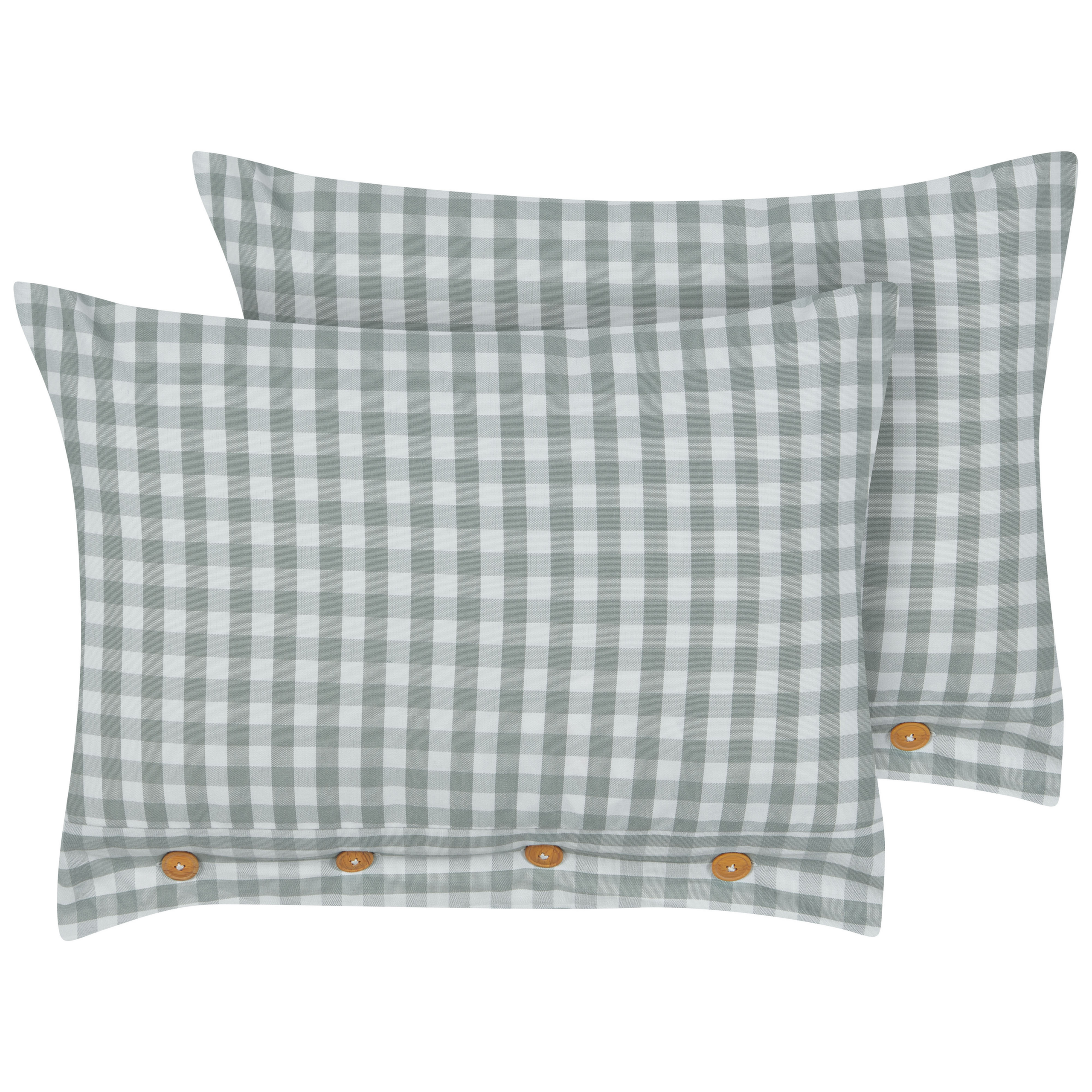 Beliani conjunto de 2 cojines talya 40 x 60 cm de cuadros verde menta