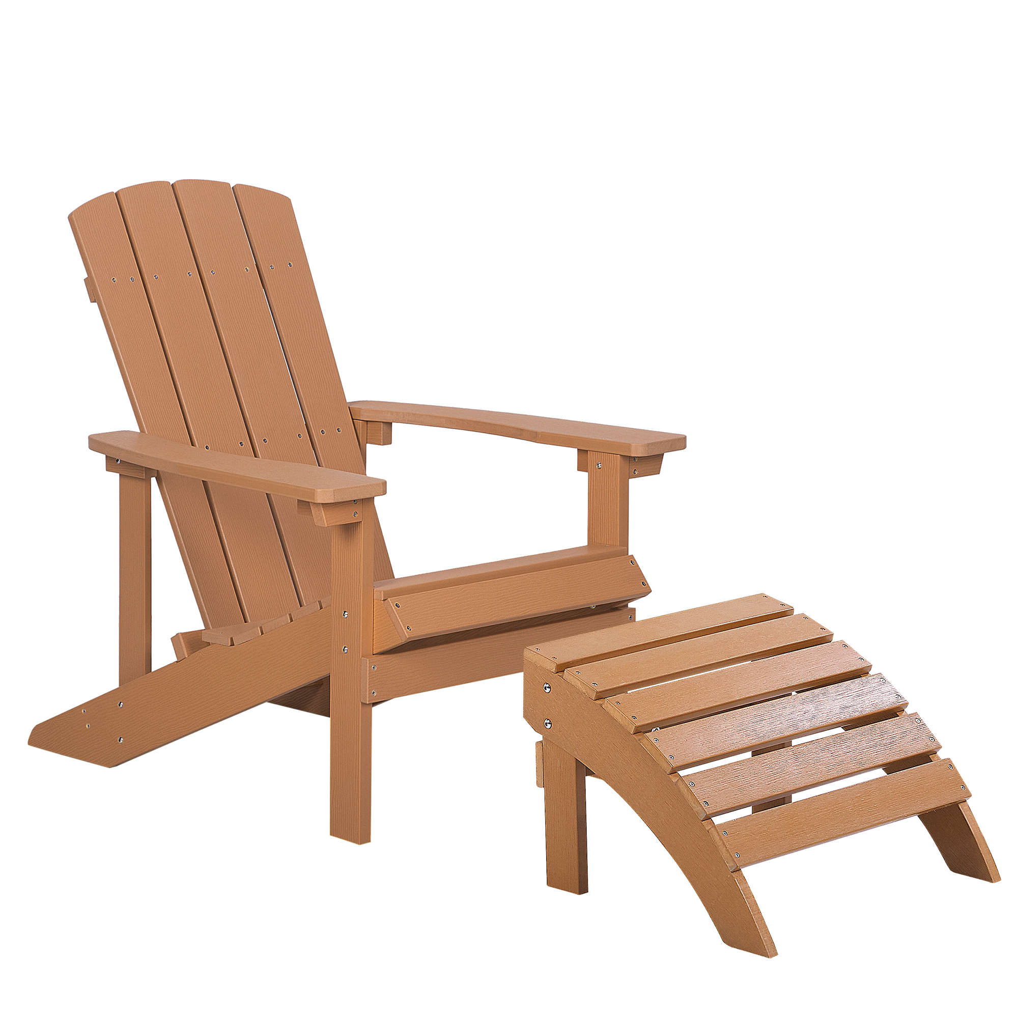 Scaun de grădină ADIRONDACK cu taburet Maro