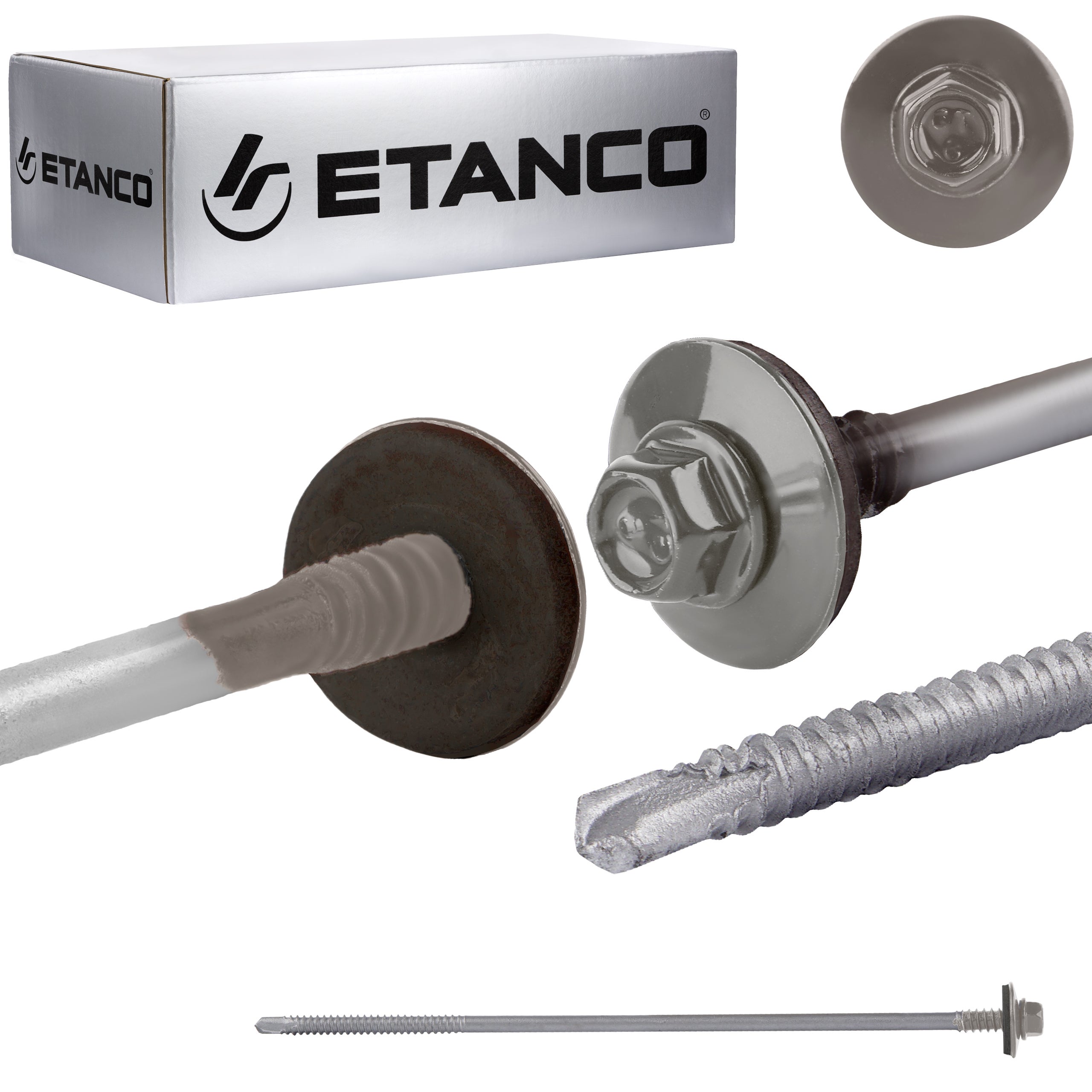 Wkręty do płyt warstwowych Etanco GTR6 SP 5,5/6,3x175 mm RAL 9007 100szt