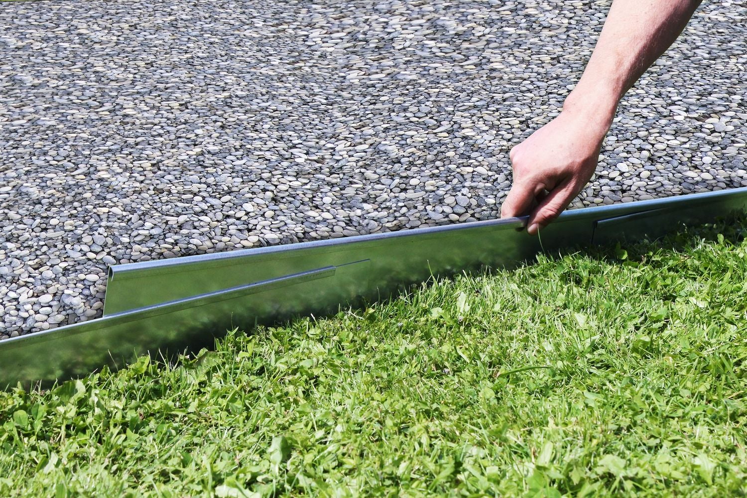 Jeu de 10 Bordure de Jardin en métal 18,5cm x 120cm, gris | Bordure Jardin | Bordures de Jardin - 3