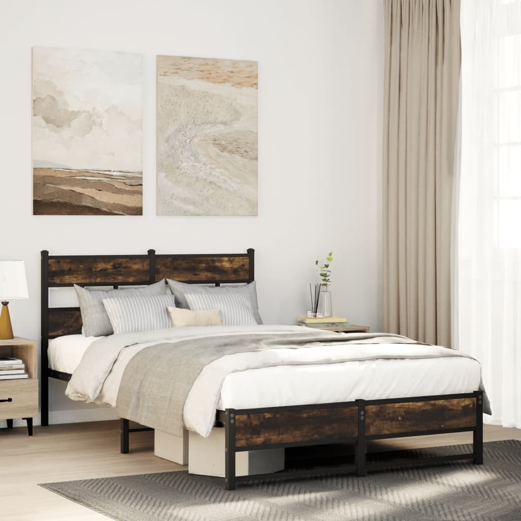Łóżko Metalowe Czarne Rama łóżka Ze Stelażem Łóżko Do Sypialni Pokoju 120x190 cm