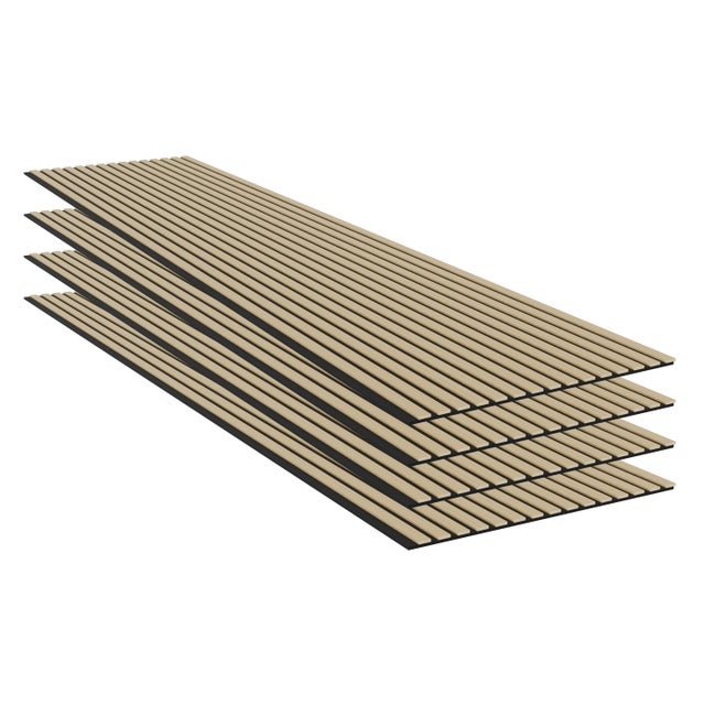 Panneau Acoustique 11mm - Chêne - Feutrine Noire - 240x60cm - Lot de 4