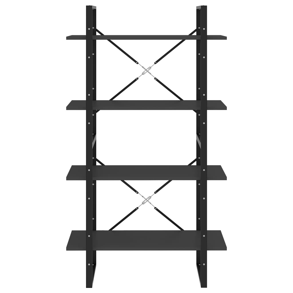 Bibliothèque à 4 niveaux Gris 80x30x140 cm Aggloméré vidaXL - 5
